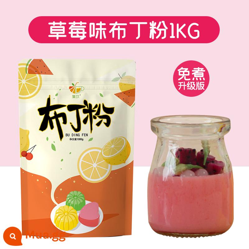 Bộ sưu tập uống 1kg bột pudding trứng quán trà sữa bột thạch đặc biệt hộ gia đình tự làm thương mại trà sữa nguyên liệu giá thông quan - Vị dâu - 2 pound