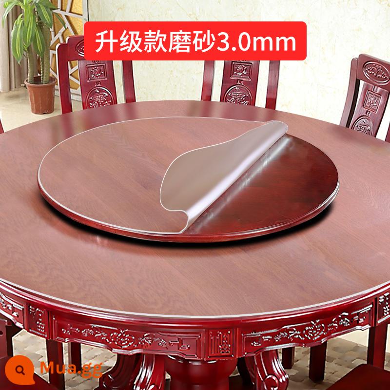 Nhựa PVC tròn bàn kính mềm mại trong suốt khăn trải bàn chống thấm nước khăn trải bàn tấm pha lê dày bàn cà phê bàn thảm nhựa - [Phong cách vát cạnh kháng khuẩn, thân thiện với môi trường và không mùi] Frosted 3.0