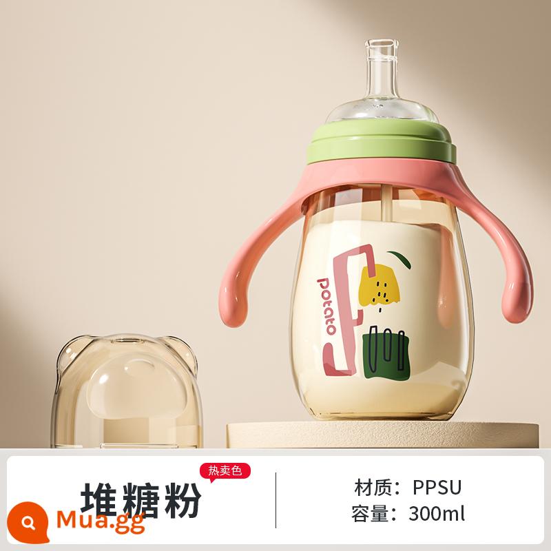 Bình tập uống sippy dành cho trẻ em loại sữa đặc biệt cho bé 1-2-3 tuổi ppsu bình sữa cho bé hai tuổi loại lớn sữa bột chống rơi - Đống đường bột 300ml - có bi trọng lực - chống xịt và chống ngạt