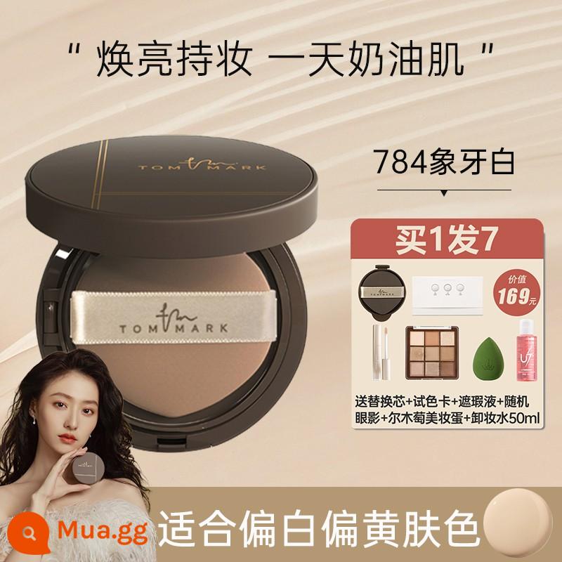 Tang Meike Mousse Cushion Foundation Kiểm Soát Dầu Dưỡng Ẩm Trang Điểm Da Hỗn Hợp Khô Che Khuyết Điểm Bạch Kim Băng BB Cream Tommark - Đệm Mousse Mơ #784 Trắng Ngà