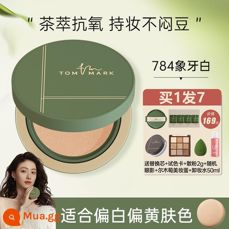 Tang Meike Mousse Cushion Foundation Kiểm Soát Dầu Dưỡng Ẩm Trang Điểm Da Hỗn Hợp Khô Che Khuyết Điểm Bạch Kim Băng BB Cream Tommark - Đệm Matcha Trong Suốt #784 Trắng Ngà