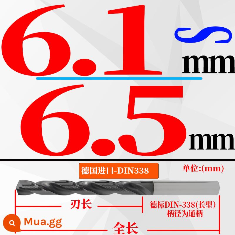 Đức nhập khẩu cứng hợp kim thép vonfram mũi khoan độ cứng cao loại ngắn xử lý nhiệt khuôn thép đúc mũi khoan xoắn 3-20mm - (6.1-6.5) mm*63 chiều dài lưỡi dao*101 tổng chiều dài (1 nhánh) cái đục dài