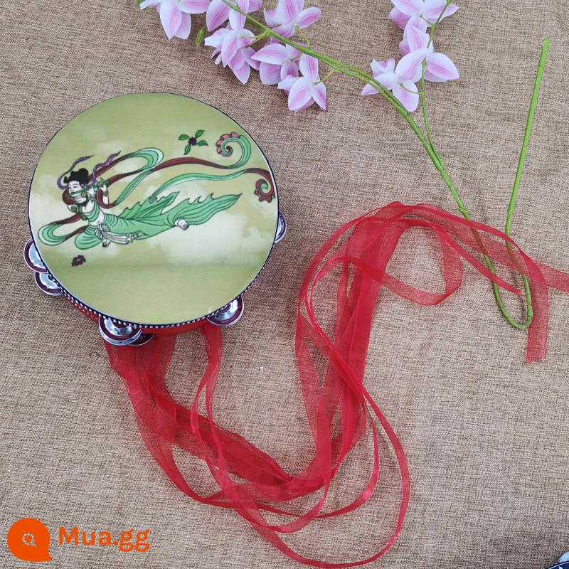 Đôn Hoàng Bay Tambourine Cổ Đạo Cụ Tambourine Hanfu Trẻ Em Cầm Tay Ảnh Trống Ruy Băng Trống Đường Trống Nhạc Cụ Múa - Trống trống bay