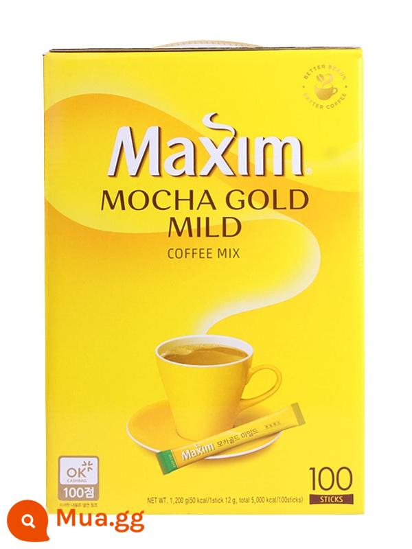 Cà phê bột Maixin Cà phê Hàn Quốc Maxim 100 gói Cà phê hộp vàng Maixin Mocha Hàn Quốc uống liền 3 trong 1 - Cà phê Maixin 1.2kg (100 miếng)