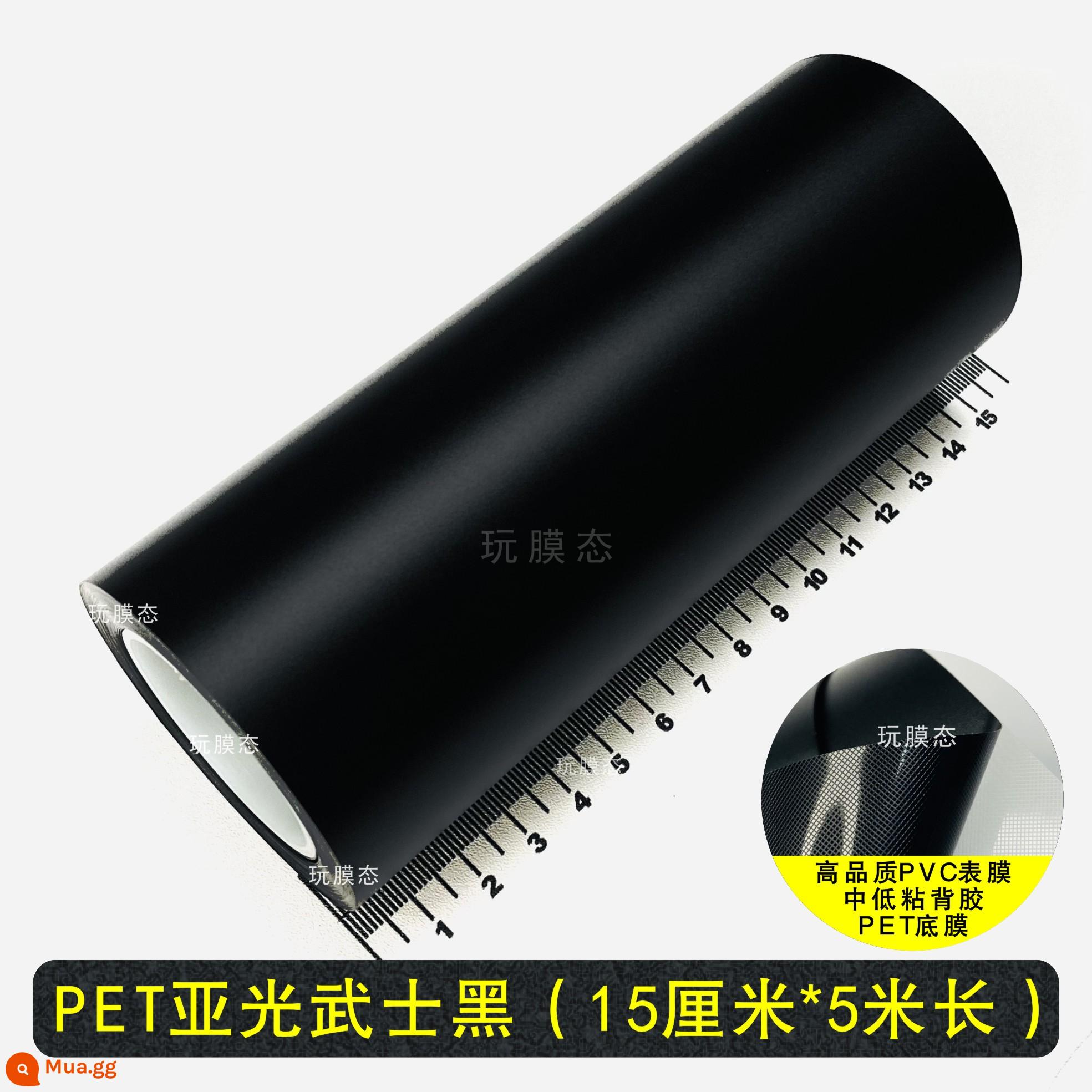 Phim đổi màu xe màu đen sáng màu đen mờ hoa văn sợi carbon PET đàn piano màu đen sáng dải trang trí nội thất nhãn dán điều khiển trung tâm sửa đổi thân xe - [PET Matt Samurai Black] Cuộn 15cm*5m [Chất lượng cao]