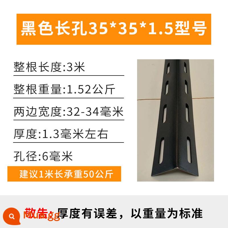 Kệ góc chất liệu thép lắp ráp kho giá kệ đa năng góc sắt thép siêu thị khung sắt tam giác - [Đen] Lỗ dài 35*35*1.5 giá mẫu mỗi mét