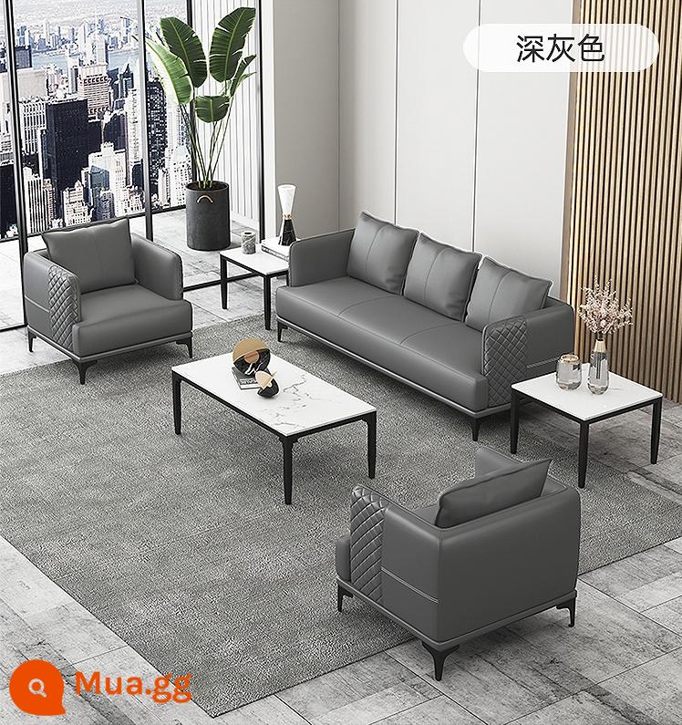 Ghế sofa văn phòng kết hợp bàn trà đơn giản gói giải trí nghỉ ngơi khu vực tiếp tân tiếp tân kinh doanh đàm phán nhỏ ba người - 1+1+3[toàn màu xám] (không có bàn cà phê)