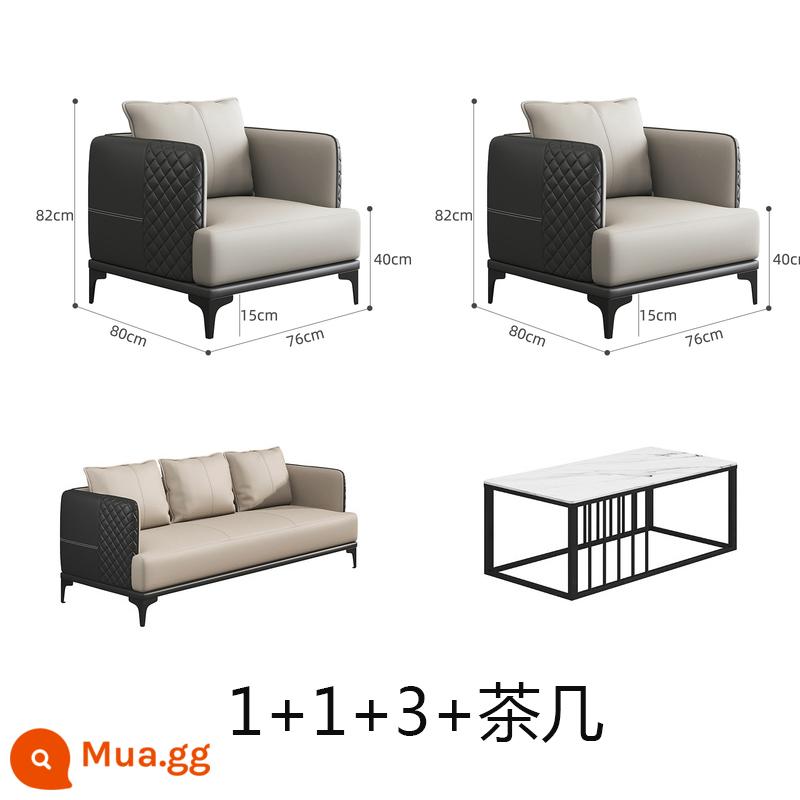 Ghế sofa văn phòng kết hợp bàn trà đơn giản gói giải trí nghỉ ngơi khu vực tiếp tân tiếp tân kinh doanh đàm phán nhỏ ba người - Bàn cà phê 1+1+3+[màu tùy chỉnh]