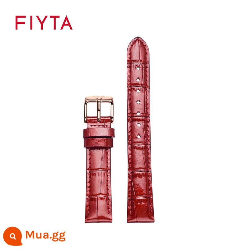 Fiyta Cỏ Bốn Lá Đồng Hồ Thời Trang Nữ Khóa Pin Phụ Kiện Dây Da Dây Đeo 16MM - Đai đỏ LA8262 (gồm khóa, trừ tai thô)