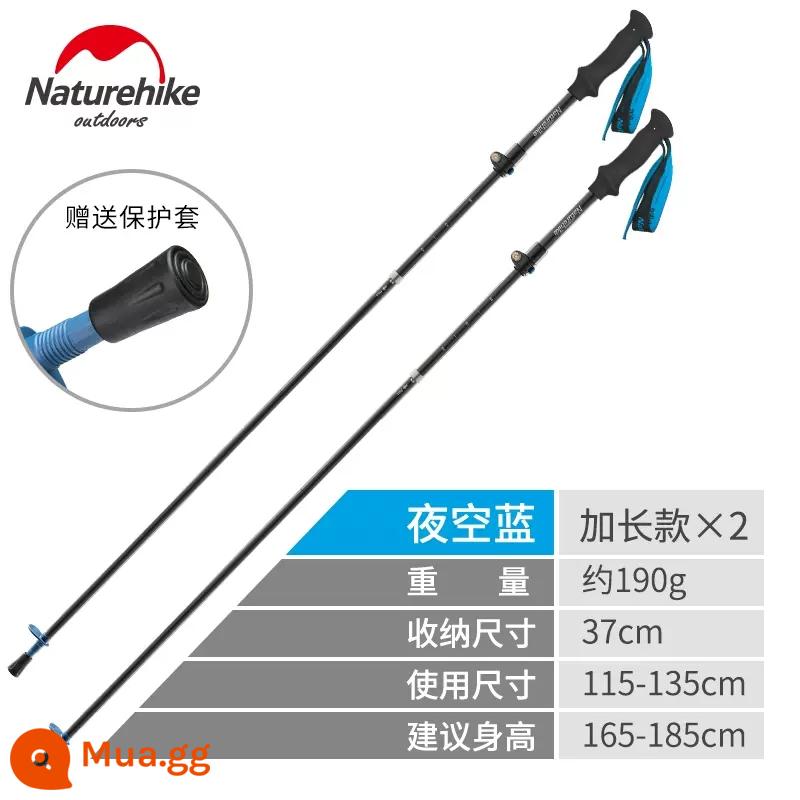 NatureHike ST07 Full Carbon Fiber Five -setectrible Khóa bên ngoài có thể điều chỉnh lại leo núi Off -Road Running Running - Bầu trời xanh hai đêm [115-135CM]