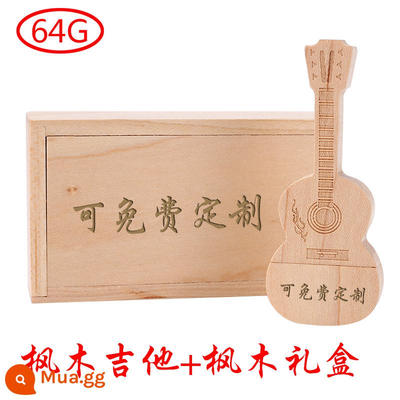 [Sản phẩm chính hãng chính thức] Pen Drive 32g Guitar gỗ Máy tính sinh viên Điện thoại di động Quà tặng sử dụng kép 32GUSB Pen Drive Chữ Máy tính văn phòng Điện thoại di động Cặp đôi Triển lãm tiệc cưới Tiệc triển lãm sự kiện LOGO - Bộ đàn guitar 64.G Maple + hộp quà tặng