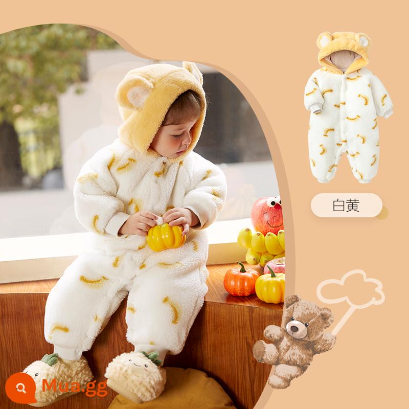 Balabala Jumpsuit quần áo bé thu đông quần áo đi chơi cotton quần áo ôm quần áo leo núi quần áo dày lông cừu cực triều - Chú khỉ nhỏ nghịch ngợm-31005