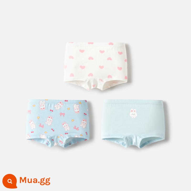 Balabala Quần lót bé trai và bé gái Quần đùi cotton ba gói không véo mông - Tông màu xanh lam 00384-208924170023