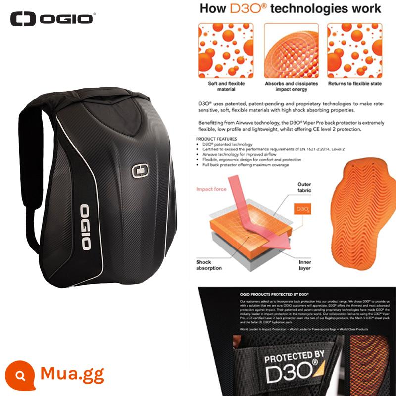 OGIO Mach 5 Sợi Carbon Ba Lô Đi Xe Máy Đeo Vai Người Đi Xe Máy Túi Đựng Mũ Bảo Hiểm Xe Máy Túi Vỏ Cứng Chống Thấm Nước - Mach 5 D3O Ba lô đi xe đạp bằng sợi carbon OGIO mới