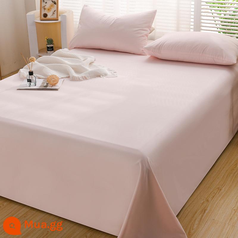 Dày cotton chải ga trải giường đơn mảnh 100 cotton đồng màu ký túc xá sinh viên đơn chăn đôi vỏ gối đơn bộ ba món - Phấn hoa đào CDM LL [bông chải dày]