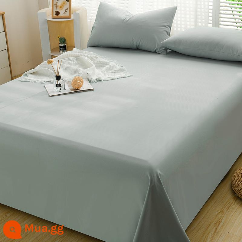 Dày cotton chải ga trải giường đơn mảnh 100 cotton đồng màu ký túc xá sinh viên đơn chăn đôi vỏ gối đơn bộ ba món - CDM Aqua Blue LL [Bông chải dày]