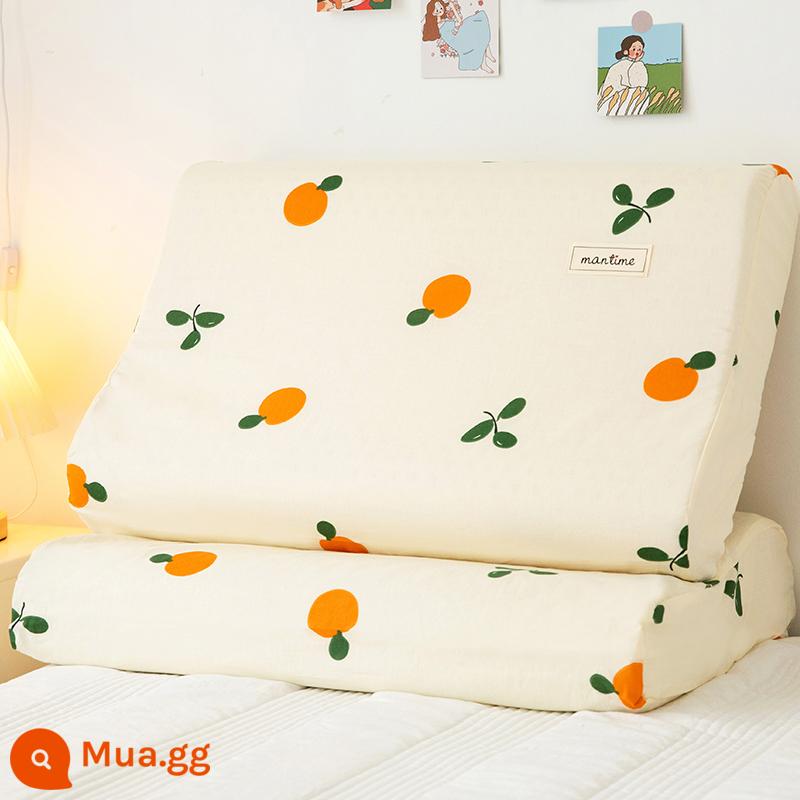 Vỏ gối cao su cotton, cặp vỏ gối cotton nguyên chất, vỏ gối trí nhớ đơn 30x50 hộ gia đình trẻ em 2 - ZTM Little Loquat [gói đơn vỏ gối cao su cotton]