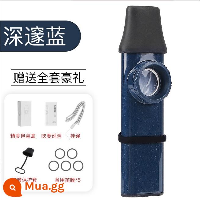 Trình diễn sáo Kazu trình độ sáo kazoo sơ cấp chuyên nghiệp sáo trúc sáo Zuka nhạc cụ đơn giản và tinh chỉnh âm sắc - Âm thanh có thể điều chỉnh tinh tế [Xanh đậm]