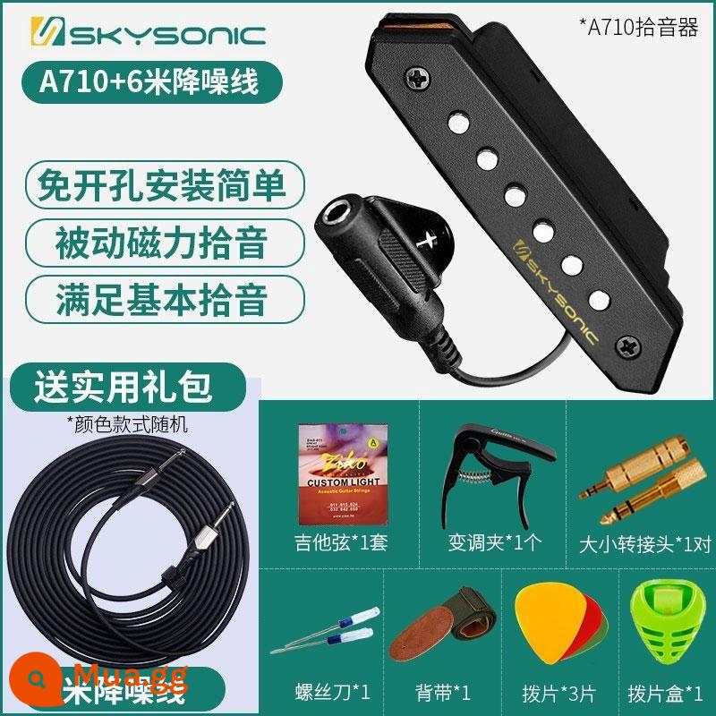 Tianyin Guitar Pickup MIỄN PHÍ Khoan Dân gian Ballad Cổ điển Muji Special Loa bản vá A810/A710 - Bộ thu thụ động｜Cáp giảm tiếng ồn A710+6m