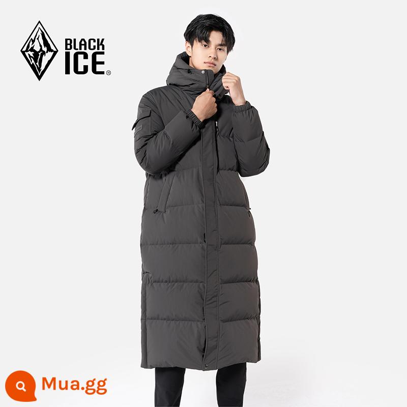 Đen băng 700+ Panton Velvet Outdoor Winter 2022 MỚI HOODED HOODED PLEL PLUE MALE Long Edition F8575 - 23 sắt màu xám