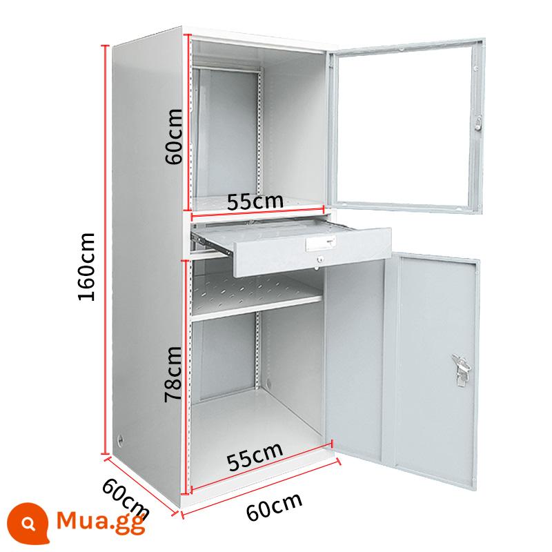 Tủ công nghiệp cnc máy công cụ máy tính tủ điều khiển nội các bắt chước weitu tủ trực tuyến giám sát trực tuyến máy chủ trường hợp chính điều khiển trường hợp tủ - Tủ máy tính dọc màu xám (không có bánh xe)