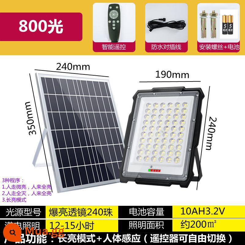 Chống Thấm Nước Đèn Sân Vườn 100W Họ Chiếu Sáng Siêu Sáng Ánh Sáng Ngoài Trời Đèn Đường Bảng Volt Đèn Năng Lượng Mặt Trời Hộ Gia Đình Phát Điện đèn - 800 đèn luôn sáng + cảm biến cơ thể con người