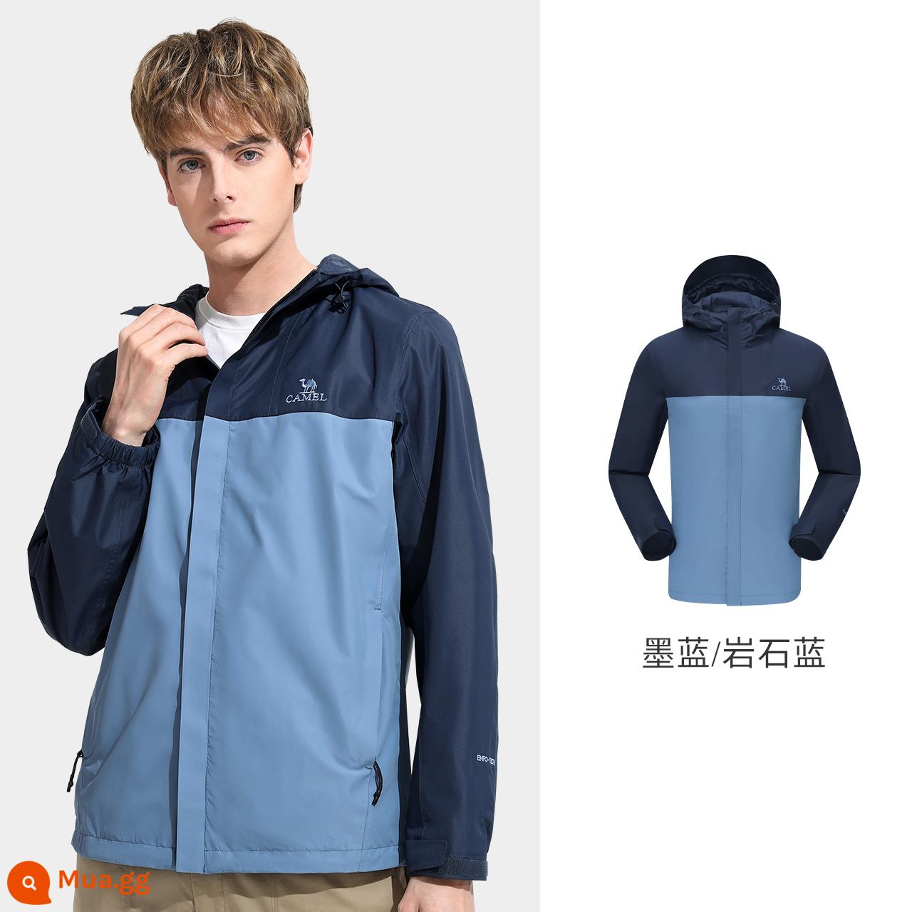 Camel Hard -shell Jacket nam và nữ - AD12251002, xanh đậm/xanh đá, nam