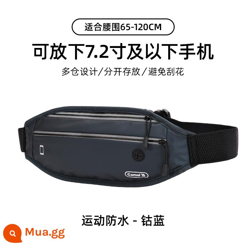 Túi thắt lưng thể thao đa chức năng ngoài trời lạc đà dành cho nam và nữ mẫu công suất lớn tập thể dục Túi đeo ngực Messenger túi chạy bộ túi điện thoại di động túi nhỏ - 1152253003, màu xanh coban