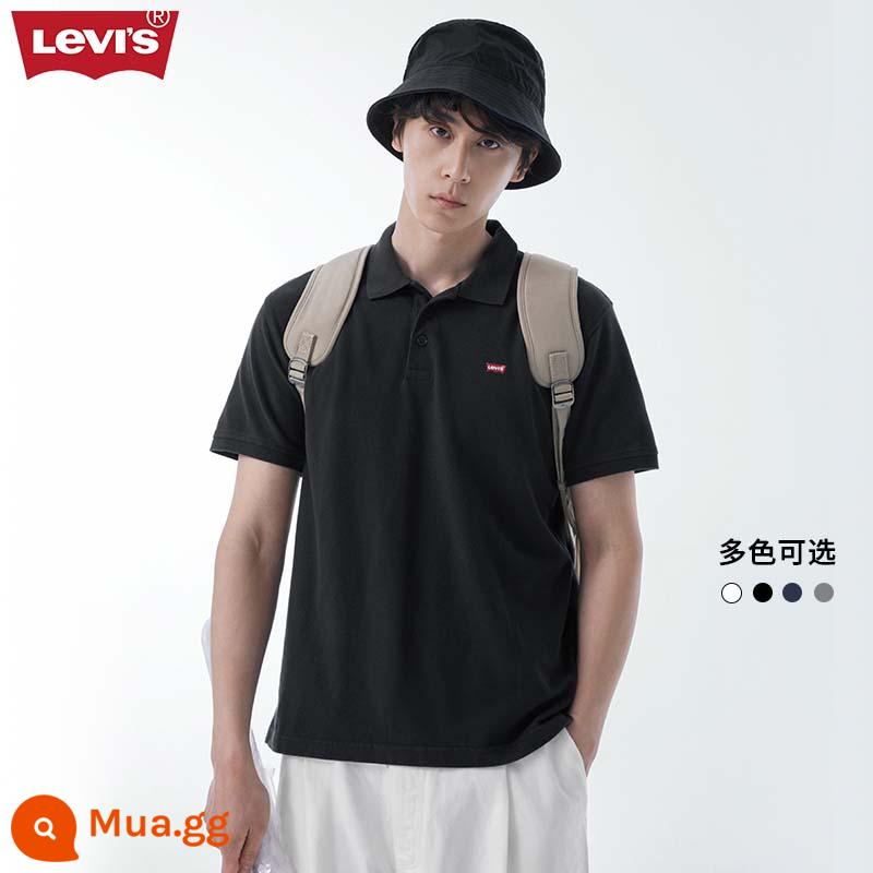 Levi'sÁo sơ mi polo trắng nam của Levi's 23 mùa hè cặp đôi phong cách retro Mỹ xu hướng áo phông ngắn tay trung tính - đen