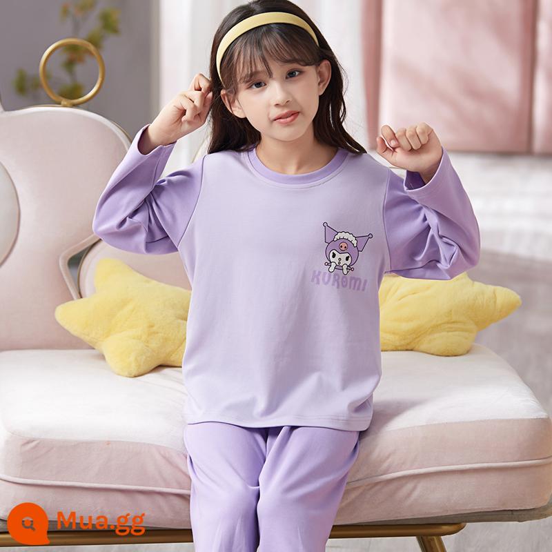 Bộ đồ ngủ bé gái xuân thu cotton nguyên chất dài tay phù hợp với trẻ em hoạt hình dễ thương quế chó bé gái quần áo mặc nhà mùa thu - 33376-Culomi