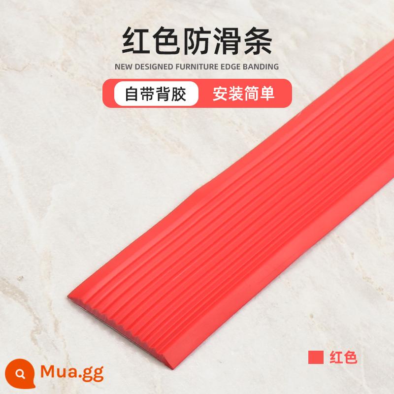 Dải chống trượt cầu thang nhựa PVC bậc gạch miếng dán chống trượt ngoài trời dốc miếng dán bước tự dính thảm chống trượt - Băng dính màu đỏ/giá mỗi mét