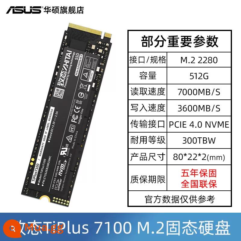 ZhiTai TiPlus7100 1/2TB M2 Laptop SSD Ổ Cứng Thể Rắn Sông Dương Tử Lưu Trữ - TiPlus7100 512G (đĩa Pcie4.0+64GU)