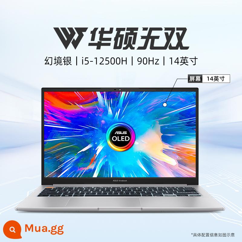 Máy tính xách tay vô song ASUS Evo được chứng nhận Core i5 thế hệ thứ 12 tiêu chuẩn áp suất cao màn hình OLED hiệu suất cao xách tay nhẹ và mỏng dành cho sinh viên văn phòng thương mại siêu mỏng 2022 mới - Wushuang 14 Fantasy Silver/12500H/90Hz/14 inch