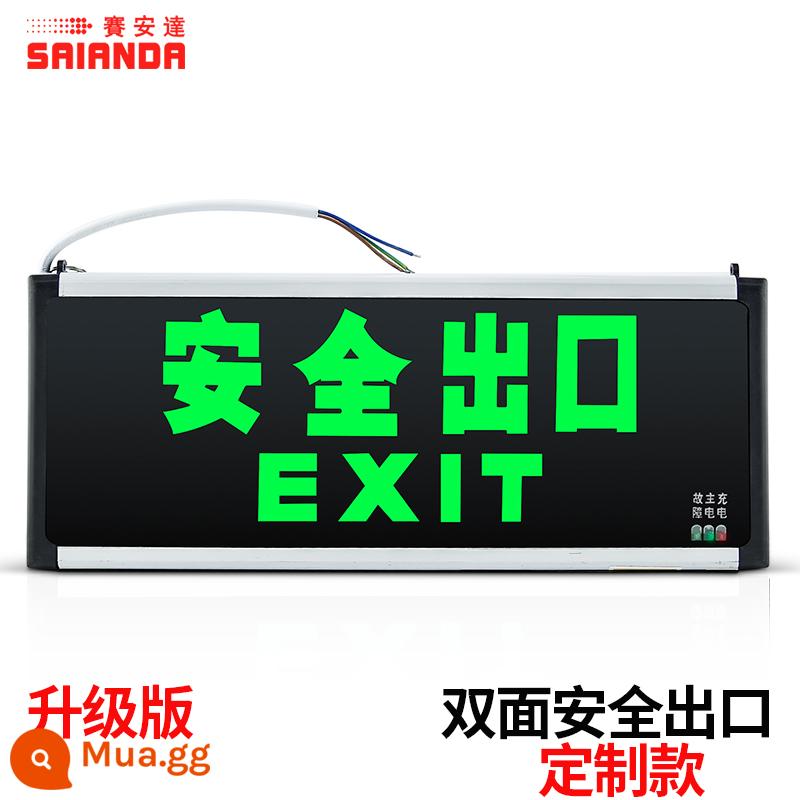 Saianda chỉ báo sơ tán thoát hiểm an toàn Đèn LED cảm ứng thoát hiểm hành lang lắp đặt bề mặt ổ cắm phía trên/phía sau - Lối thoát hiểm hai mặt (phiên bản tùy chỉnh)