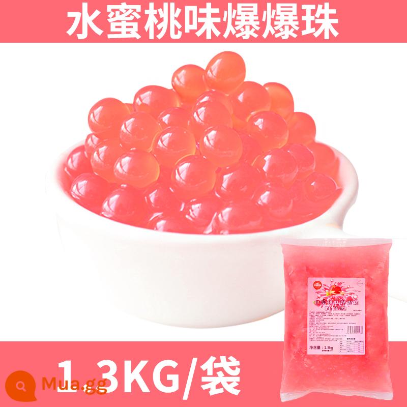 Hạt nổ móng ngựa hải tặc đen 1kg yến mạch đậu đỏ bật trứng đá trái cây nguyên liệu bột trà sữa trân châu nguyên liệu nhỏ - Jiahongchili túi hương đào 1,3kg