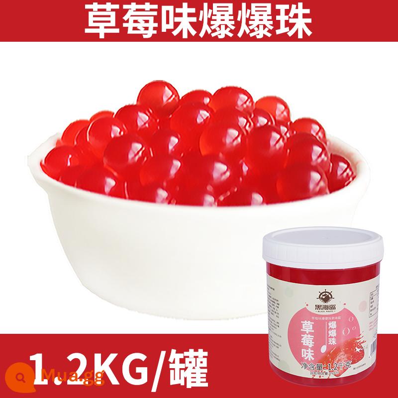 Hạt nổ móng ngựa hải tặc đen 1kg yến mạch đậu đỏ bật trứng đá trái cây nguyên liệu bột trà sữa trân châu nguyên liệu nhỏ - Vị Dâu Tây Cướp Biển Đen 1.2kg