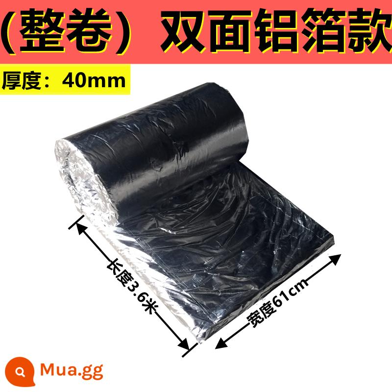 Lá nhôm dày cách nhiệt nhôm silicat chăn ống khói bông cách nhiệt chịu nhiệt độ cao tàu A-60 sợi gốm bông chống cháy - Lá nhôm hai mặt dày 40mm (dài 3,6MX rộng 61CM)