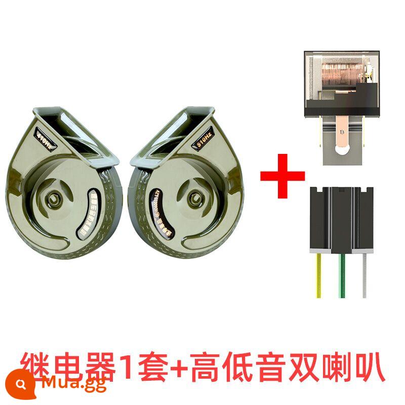 Xe tay ga đầu máy sửa đổi phụ kiện siêu to xe ô tô điện xe đạp điện 12V ốc loa tweeter chống thấm nước - Một cặp loa 12V6S, treble và bass + rơ le