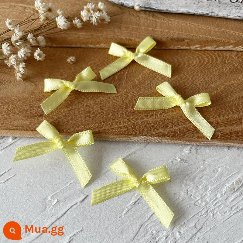 Rộng 2.5cm ruy băng handmade thành nơ handmade DIY chất liệu quần áo phụ kiện tóc phụ kiện đựng thẻ chất liệu trang trí - 10 chiếc nơ nhỏ màu vàng, ruy băng rộng 0,6cm