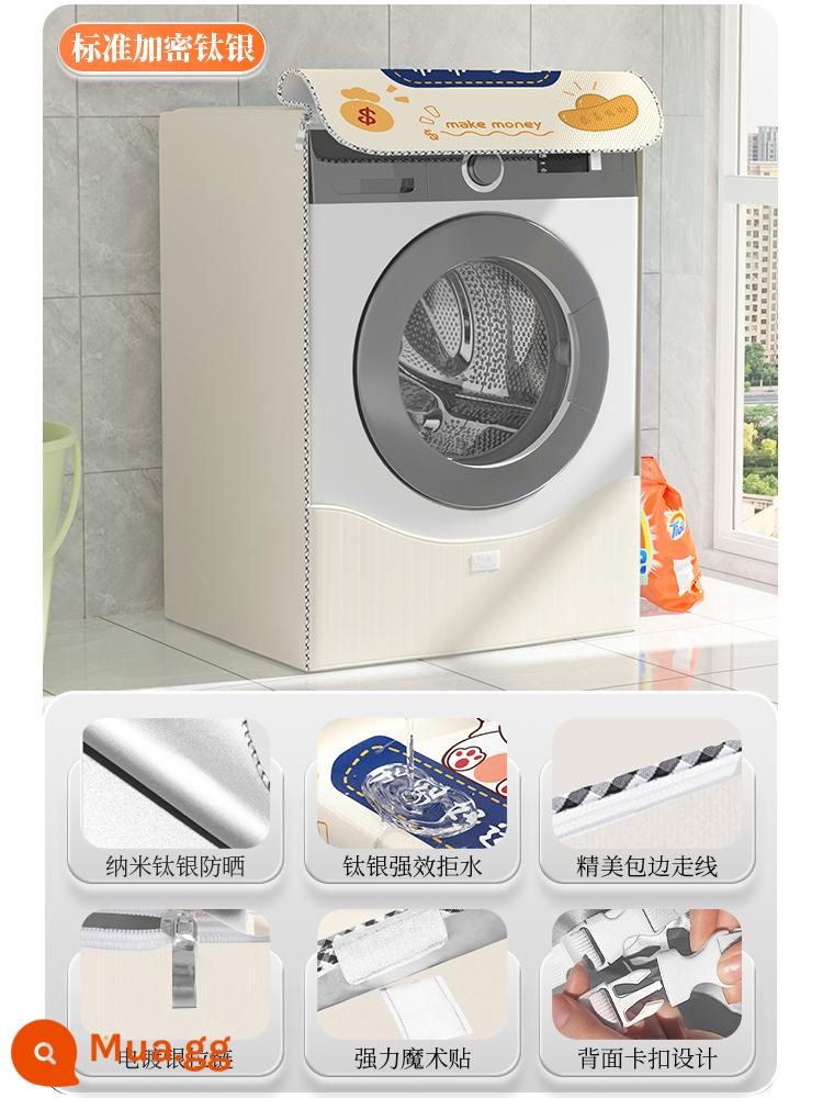 Vỏ máy giặt trống chống nắng chống nước Mũ bảo hiểm Little Swan Panasonic che bụi hoàn toàn tự động đa năng - [Mô hình mã hóa tiêu chuẩn] Lucky Cat