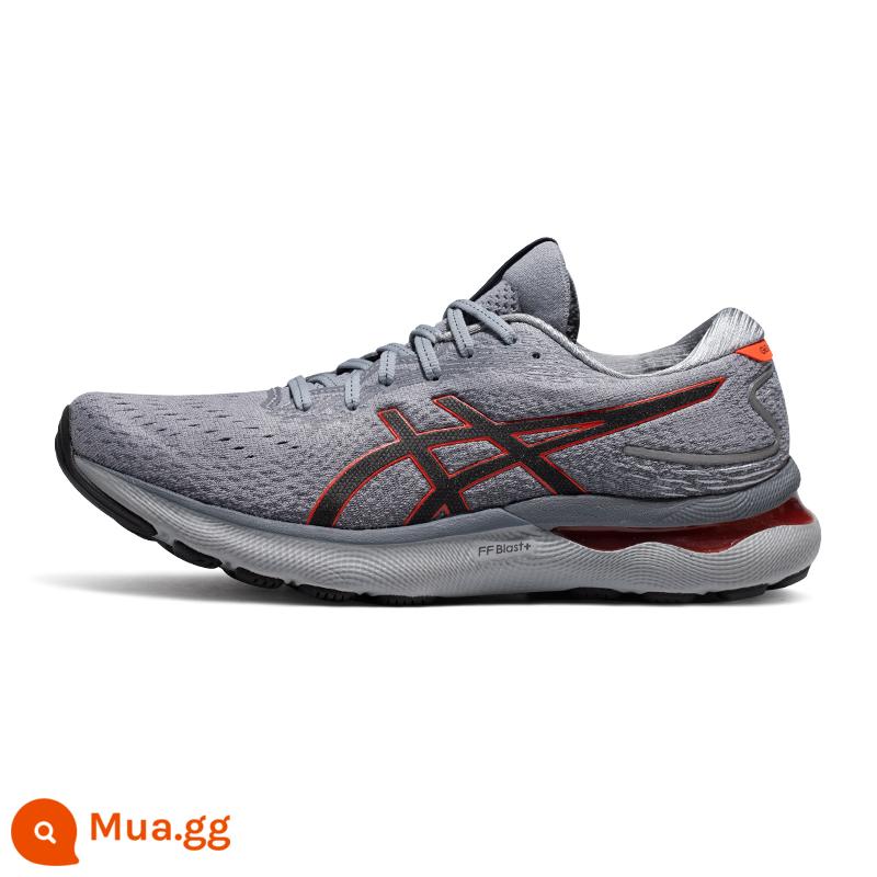 Giày chạy bộ nam ASICS Arthur 2022 mới mùa thu đông GEL-NIMBUS 24 Giày thể thao đệm thoáng khí - Xám đỏ