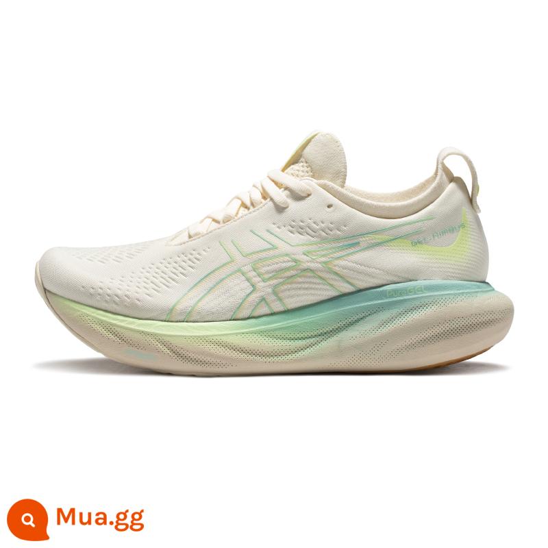 Giày chạy bộ đệm và phục hồi mới của ASICS GEL-NIMBUS 25 dành cho nữ, giày thể thao co giãn mềm thoáng khí nhẹ - màu be/vàng