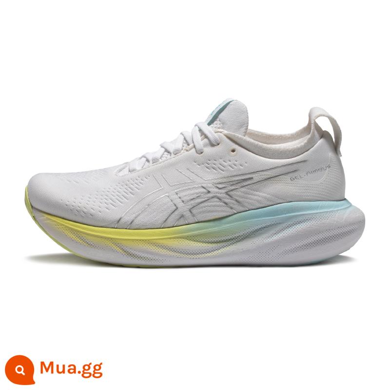 Giày chạy bộ đệm và phục hồi mới của ASICS GEL-NIMBUS 25 dành cho nữ, giày thể thao co giãn mềm thoáng khí nhẹ - xám trắng