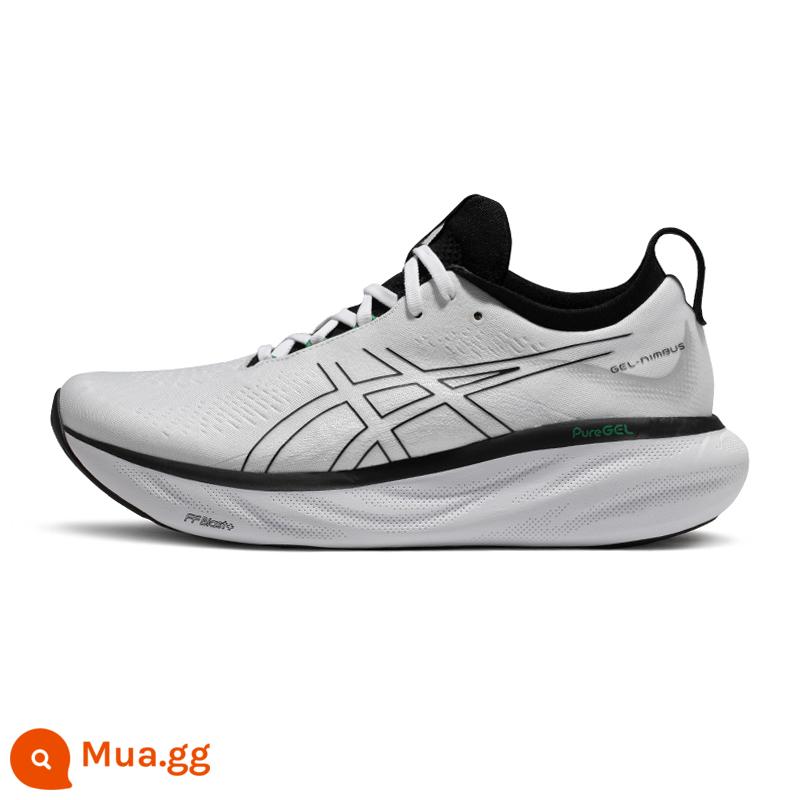 ASICS Arthur mùa hè mới GEL-NIMBUS 25 đàn hồi thoáng khí đệm nhẹ giày chạy bộ giày thể thao - trắng đen