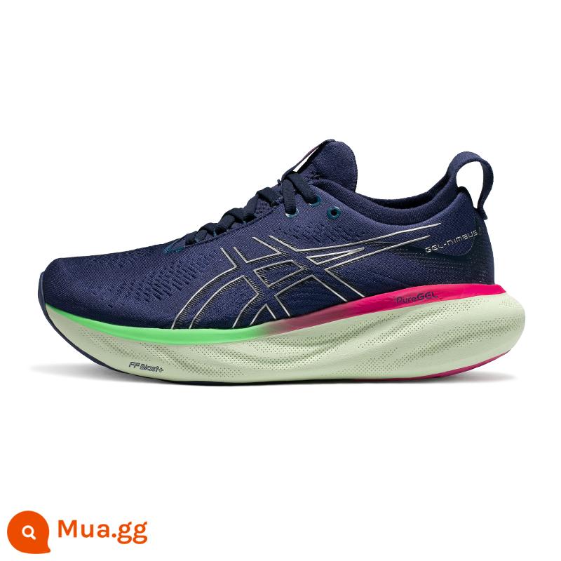 Giày thể thao nhẹ thoáng khí ASICS mới có đệm và giày chạy bộ phục hồi dành cho nữ - xanh xám