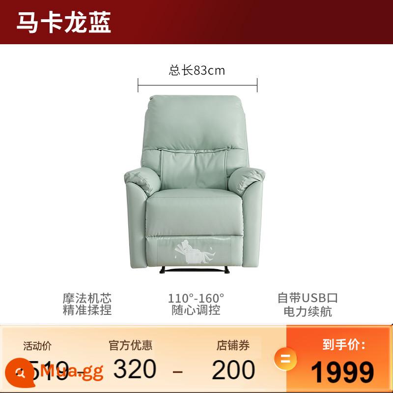 Trang web chính thức của Nội thất gia đình Gujia Sofa da phong cách Ý phòng khách nhẹ sofa da sang trọng sofa căn hộ nhỏ hiện đại sofa da bò 1107 - [Giao hàng trong 15 ngày] Sofa massage Xiaomoxian-Xanh lam