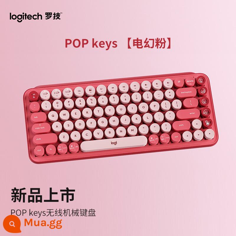 Logitech POP KEYS Bluetooth không dây bàn phím cơ TTC trà trục bong bóng Retro Punk bàn phím bé gái di động - Phím POP [Điện tử màu hồng ma thuật]