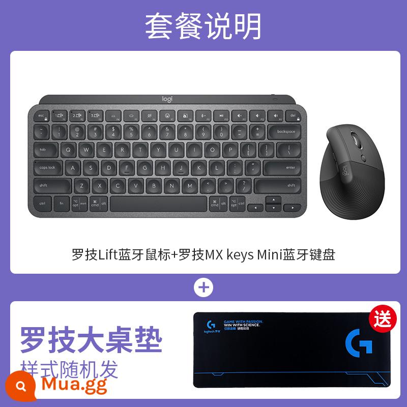 Logitech Lift chuột dọc tiện dụng bluetooth không dây máy tính xách tay cô gái màu hồng yên tĩnh đầu thu blot - Lift-black+mxkeys mini đi kèm với thảm trải bàn