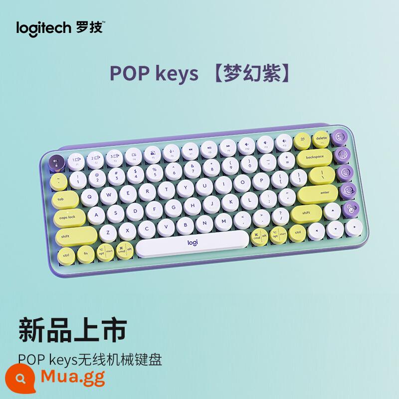 Logitech POP KEYS Bluetooth không dây bàn phím cơ TTC trà trục bong bóng Retro Punk bàn phím bé gái di động - phím pop [màu mơ]