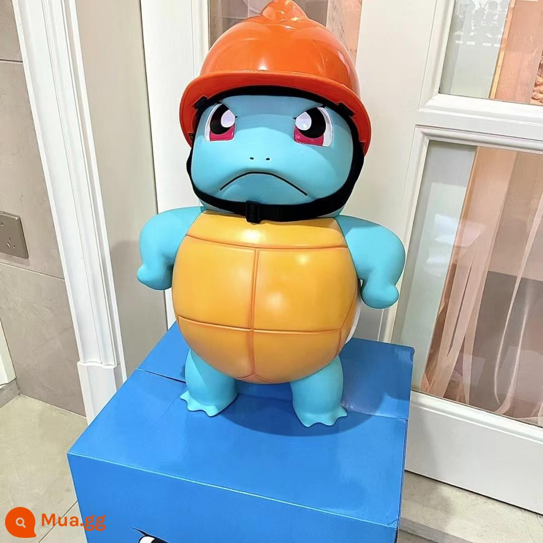 Tsundere Jenny Rùa Mẫu Pokémon Kara Miao Ếch Charmander Vịt 1:1 Lớn Vật Trang Trí Hợp Thời Trang Chơi Quà Tặng - Phiên bản công trường xây dựng Tsundere Squirtle 42cm [Bóng Poké miễn phí]